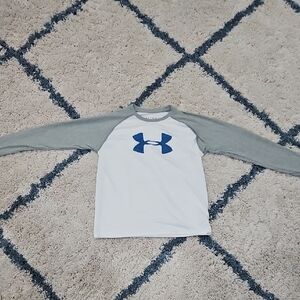 Under Armour Kids' White and Gray Long Sleeve Tee